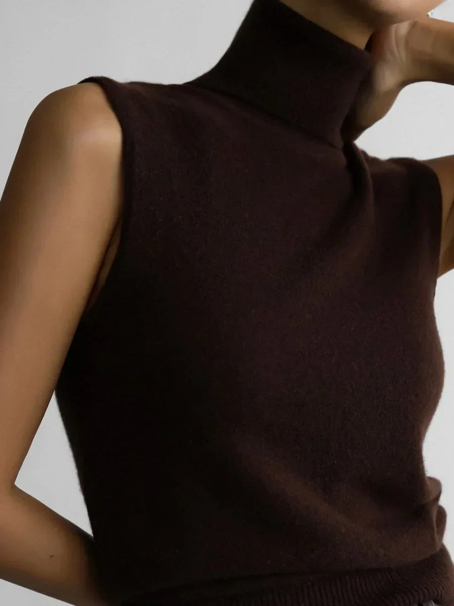 Marenton High-Neck Vest – styled view
