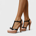 Marilyn Elegant T-Strap Heels – side view