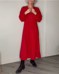Marisande slimming long dress with V-neckline, front view