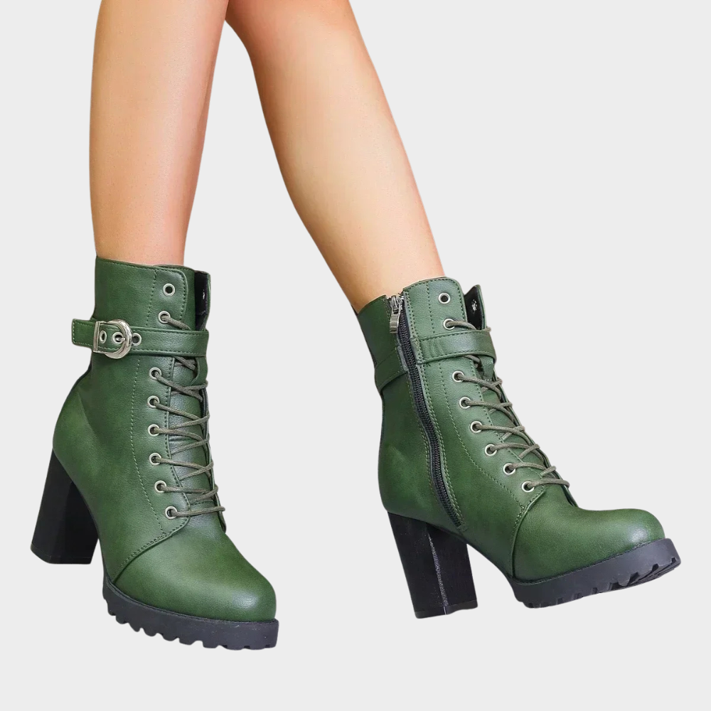 Marit Flared Heel Ankle Boots – back view