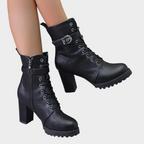 Marit Flared Heel Ankle Boots – front view