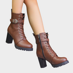 Marit Flared Heel Ankle Boots – detail view