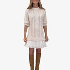Marivessa warm cable sweater dress, sleeve detail