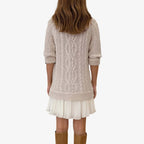 Marivessa warm cable sweater dress, neckline detail