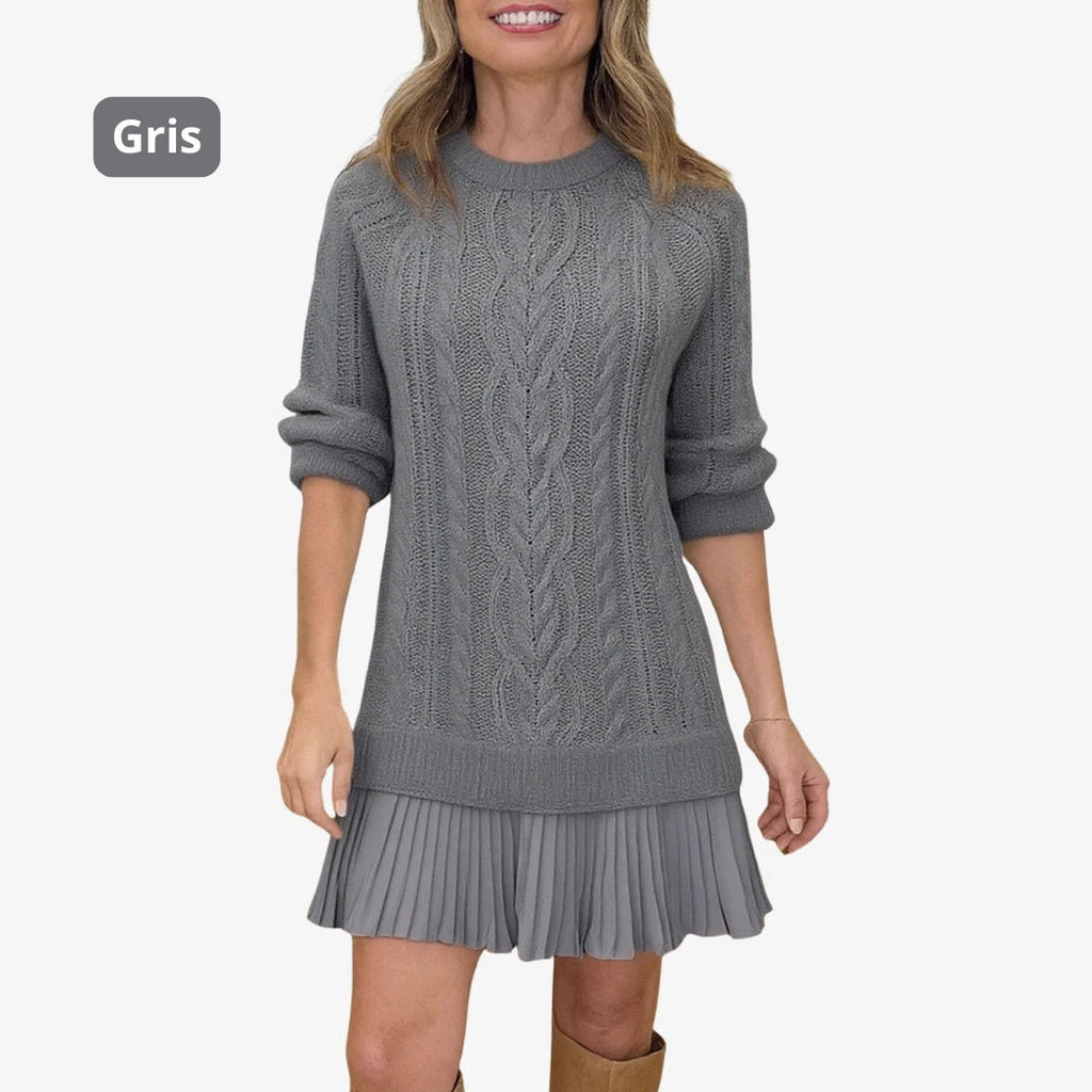 Marivessa Cable Sweater Dress – styled view