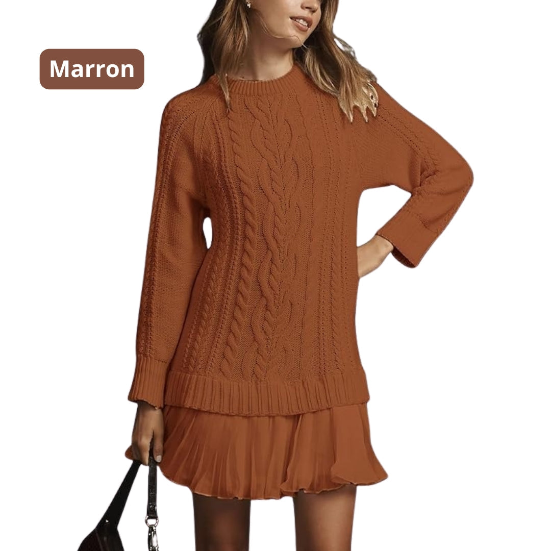 Marivessa Cable Sweater Dress – close-up