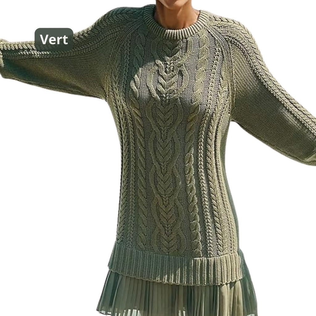 Marivessa warm cable sweater dress, fit detail