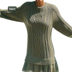 Marivessa warm cable sweater dress, fit detail