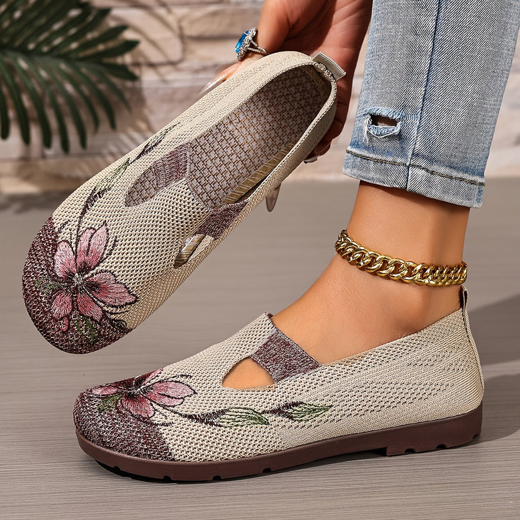 Marjana | Embroidered Slip-On Flats – side view