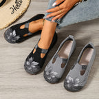 Marjana | Embroidered Slip-On Flats – styled view