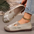 Marjana | Embroidered Slip-On Flats – side view