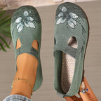 Marjana | Embroidered Slip-On Flats – front view