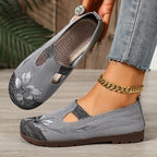 Marjana | Embroidered Slip-On Flats – side view