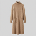 Marlowe | Wool-Blend Midi Knit Dress with Pockets by Vera Noir – detail view