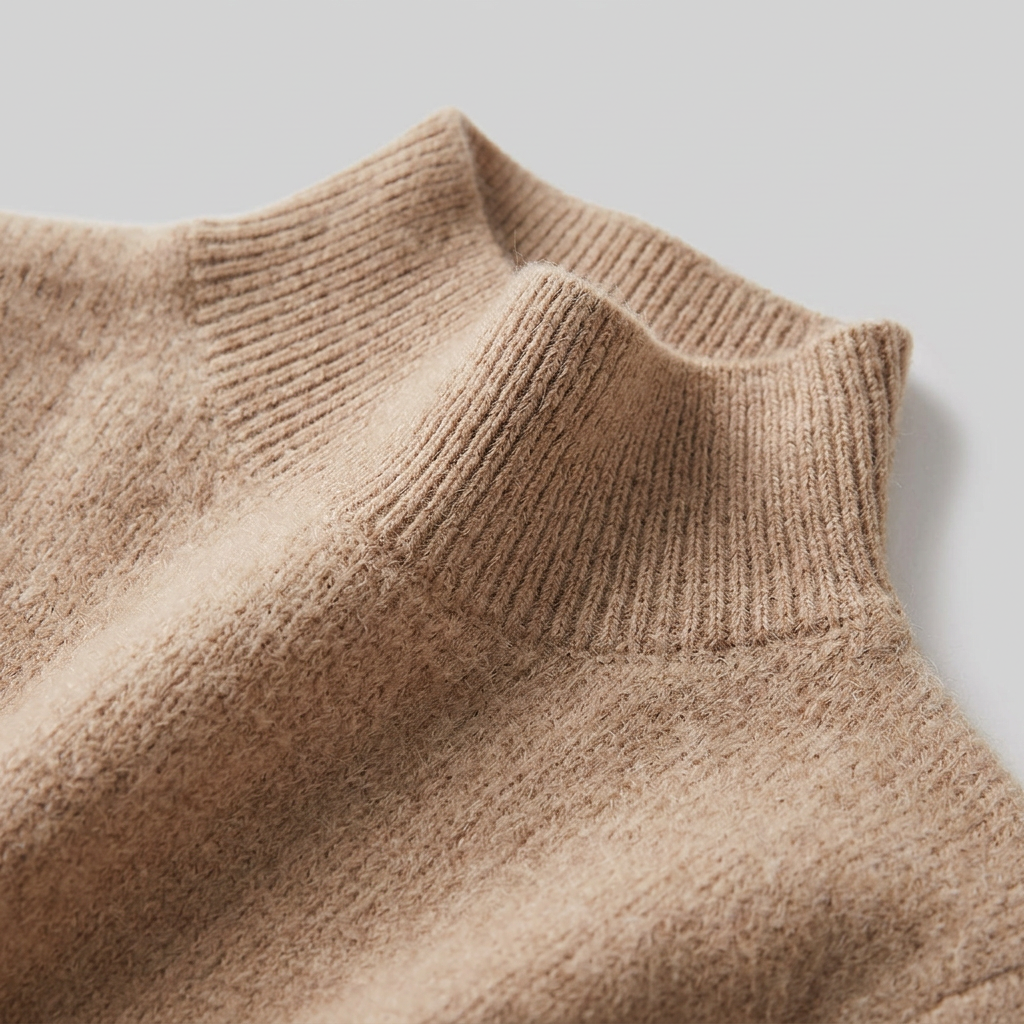 Marlowe | Wool-Blend Midi Knit Dress with Pockets by Vera Noir – in camel