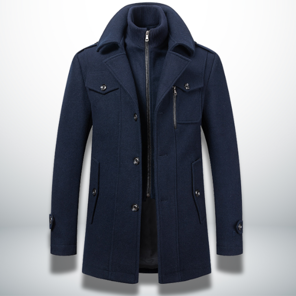 Mateus warm men's overcoat, front view