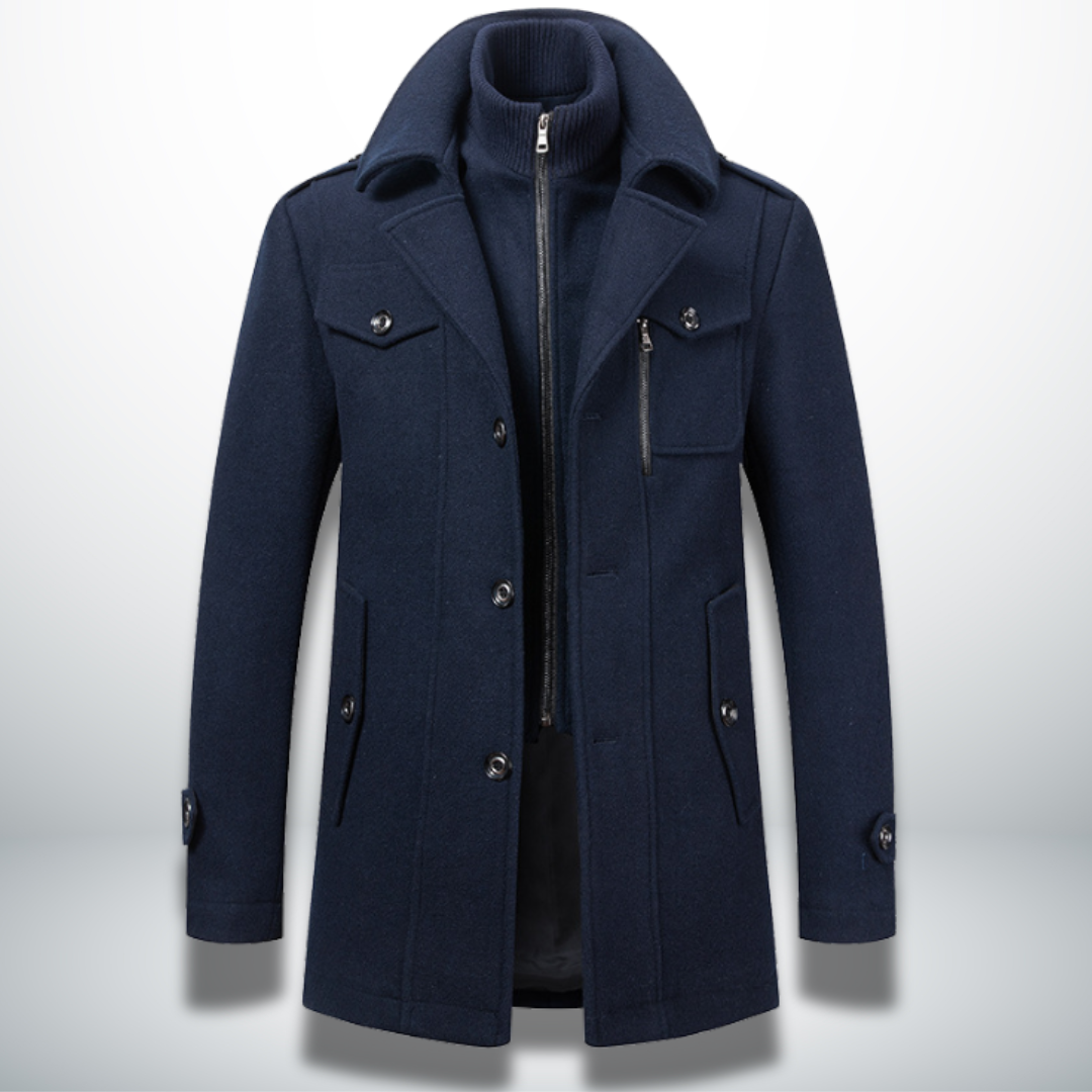 Mateus warm men's overcoat, front view