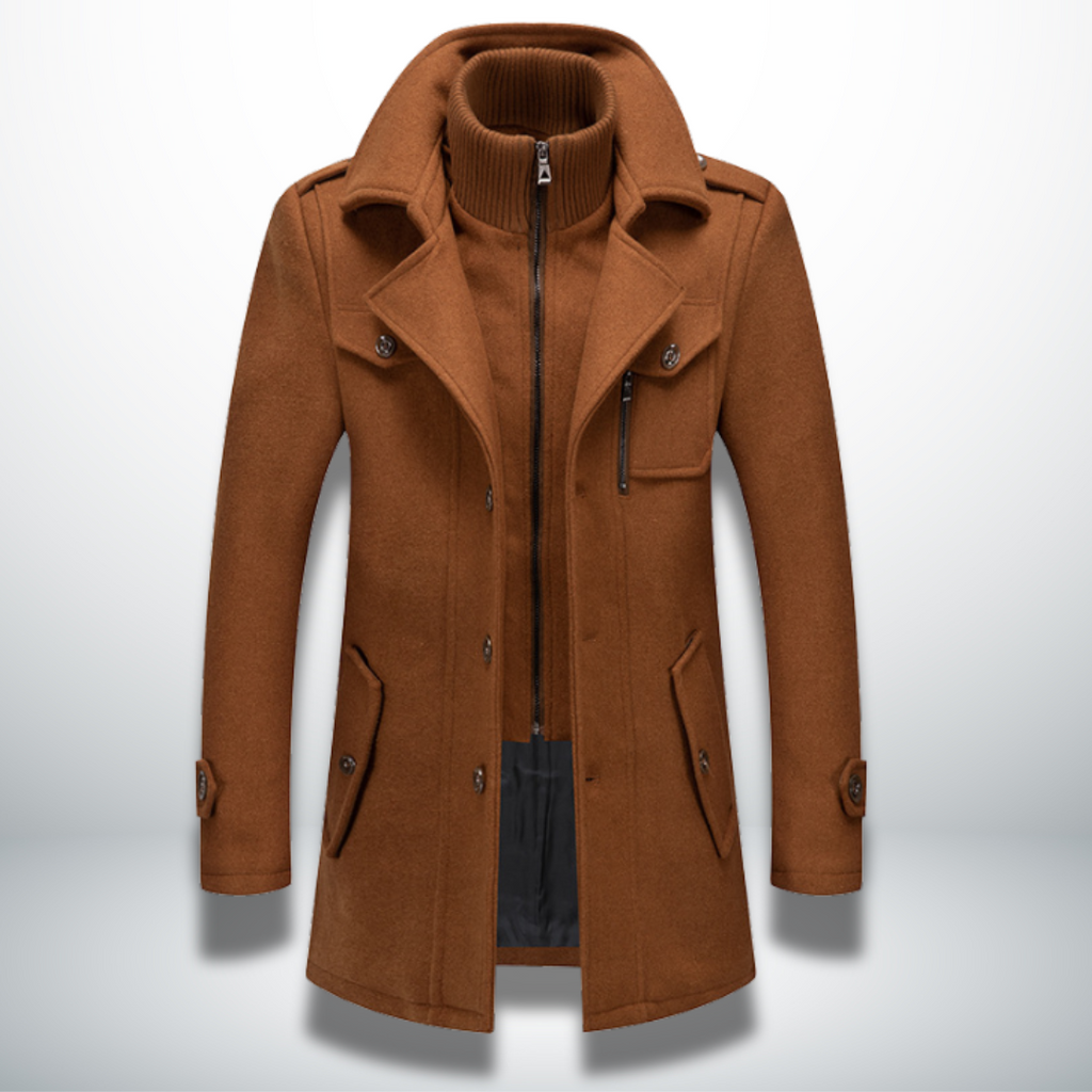 Mateus warm men's overcoat, back view