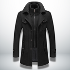 Mateus warm men's overcoat, lapel detail