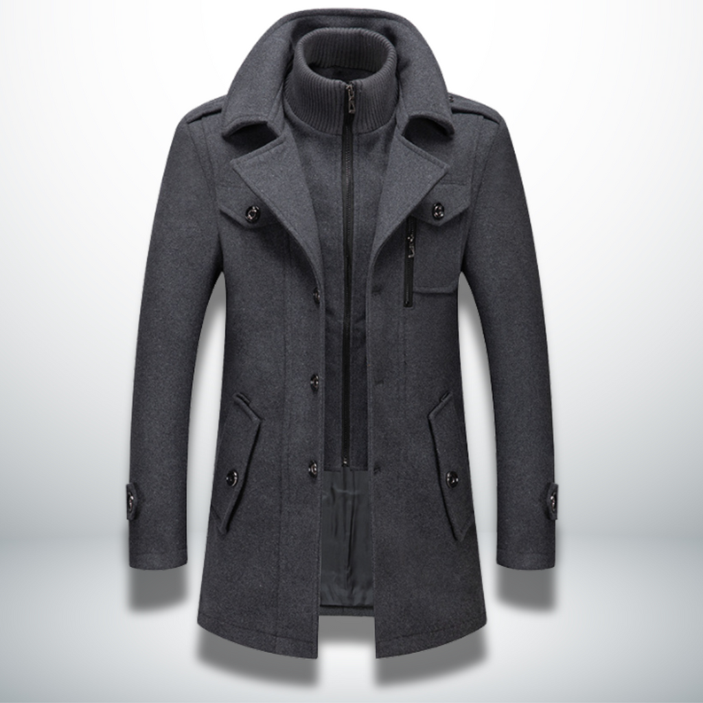 Mateus warm men's overcoat, styled view