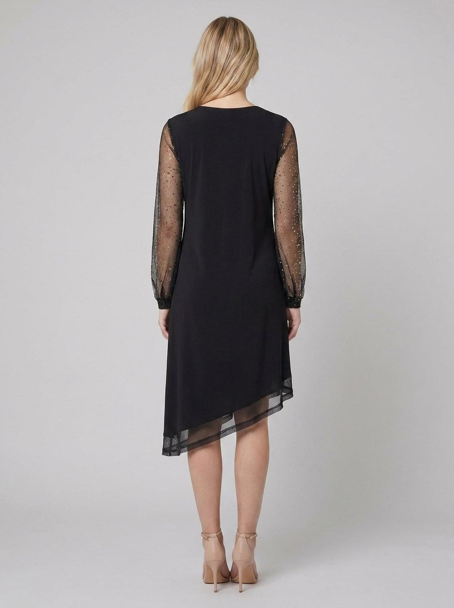 Matilda | Sheer Sleeve Evening Dress by Vera Noir – back view