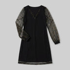Matilda | Sheer Sleeve Evening Dress by Vera Noir – front view
