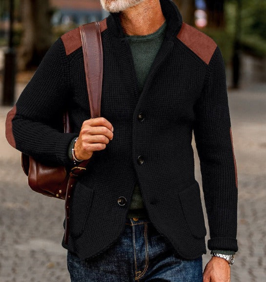 Matteo Men's Textured Knit Blazer Cardigan by Vera Noir – side view