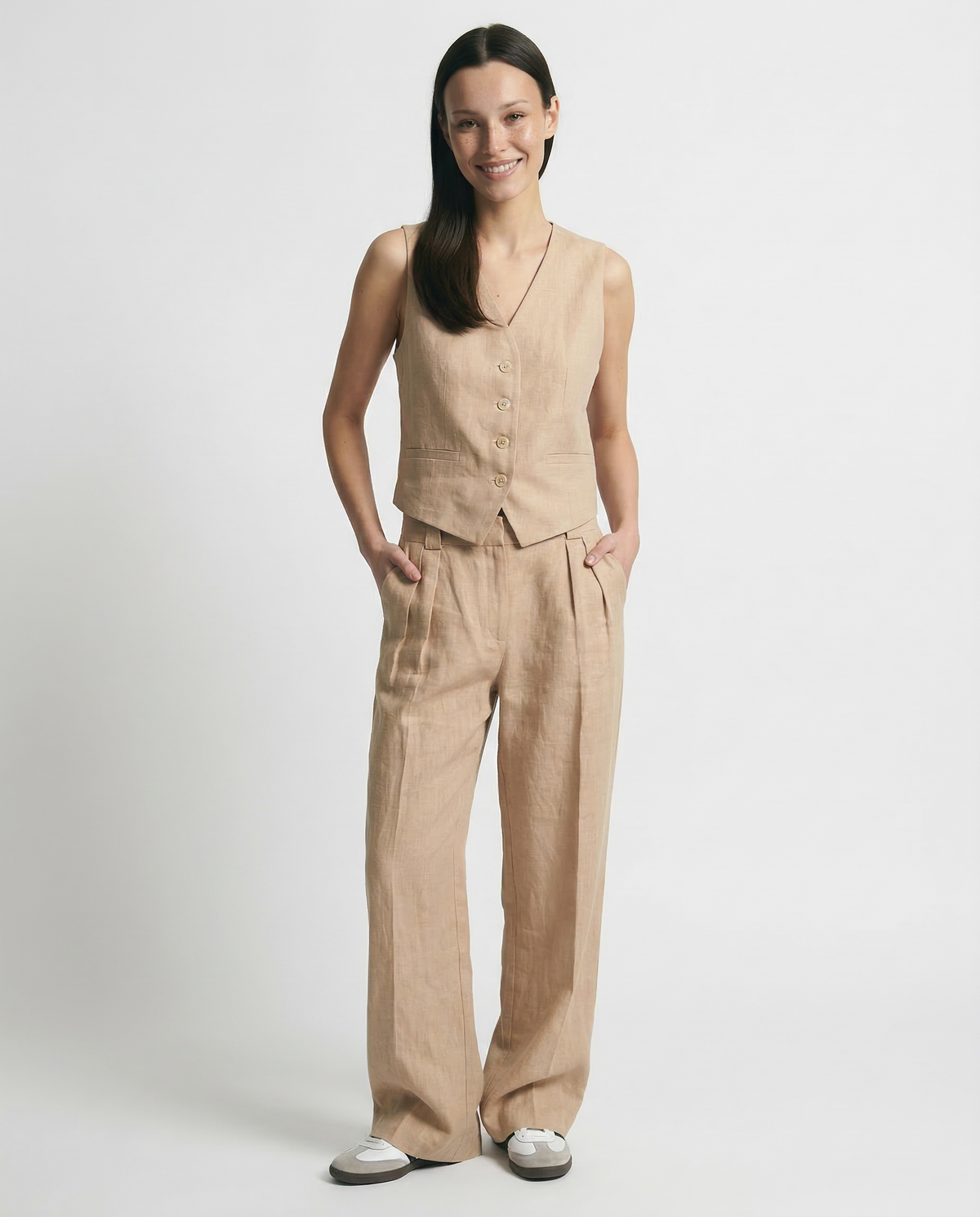 Maverick Linen Trouser Set – back view