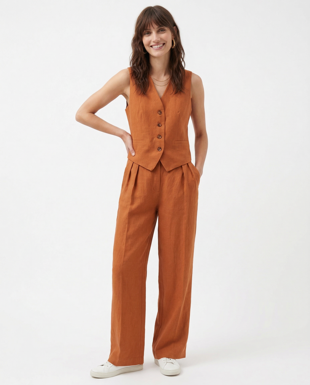 Maverick Linen Trouser Set – styled view