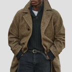 Vintage Herringbone Mid-Length Suit Coat – detail view