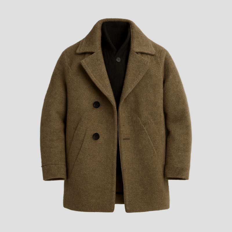 Vintage Herringbone Mid-Length Suit Coat – styled view