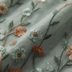 Melisande | Floral Embroidered Sheer Evening Gown by Vera Noir – detail view