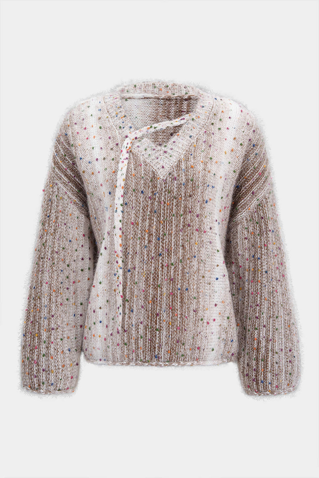Mies Speckled Mohair-Look Knit Top by Vera Noir – front view