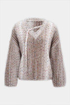 Mies Speckled Mohair-Look Knit Top by Vera Noir – front view