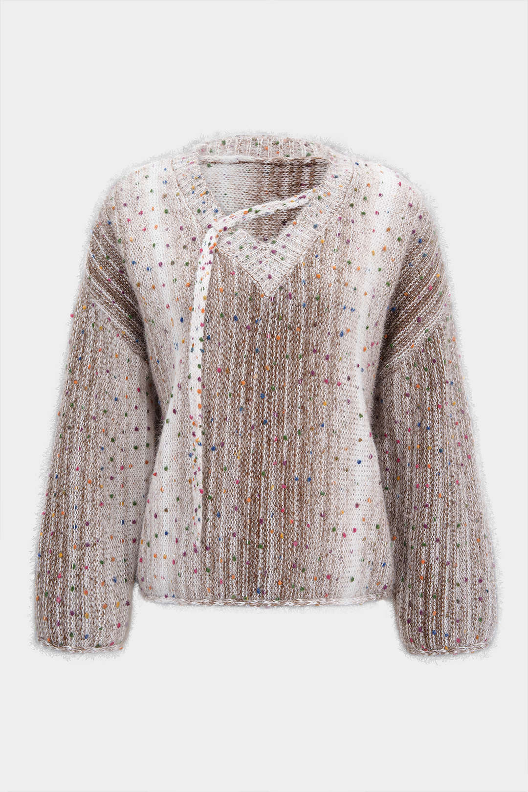 Mies Speckled Mohair-Look Knit Top by Vera Noir – front view