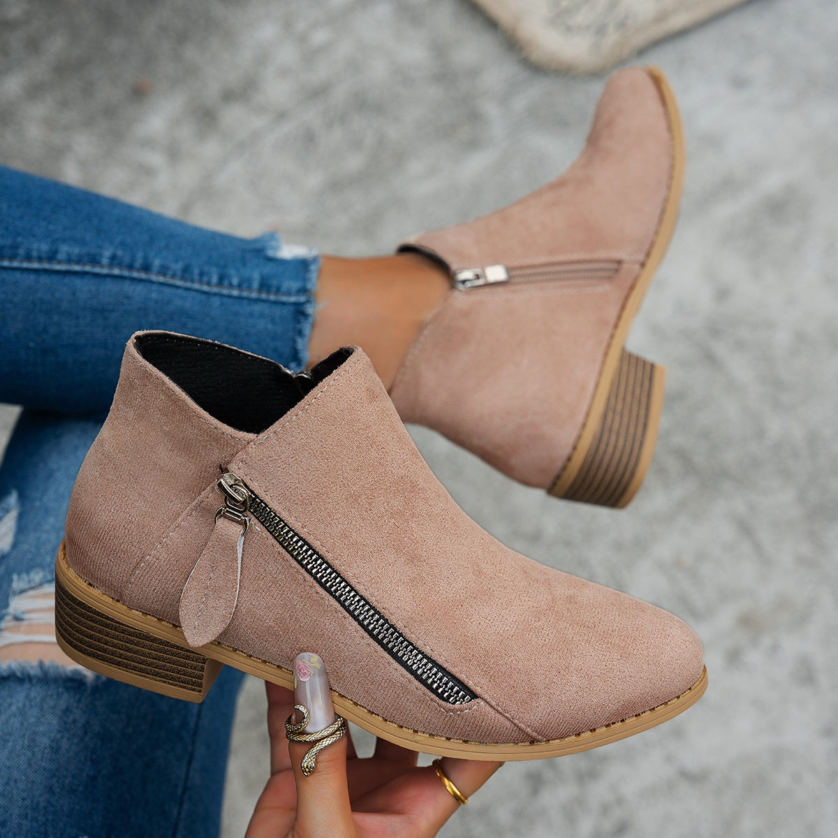 Mirren | Everyday Side-Zip Ankle Boots – styled view