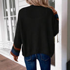 Mona Striped Lantern Sleeve Cardigan styled outfit