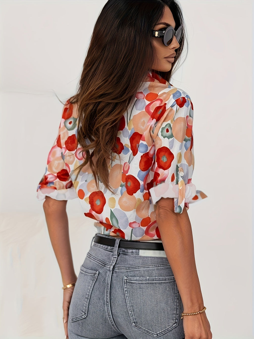Mylene Floral Blouse – detail view