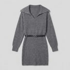 Natasja | Long-Sleeve Soft Jersey Knit Dress by Vera Noir – detail view