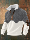 Nick Men's Zip-Up Sweater with Faux Fur Collar by Vera Noir – front view