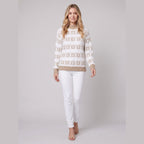 Nordic Snowflake Knit Sweater in camel – front view