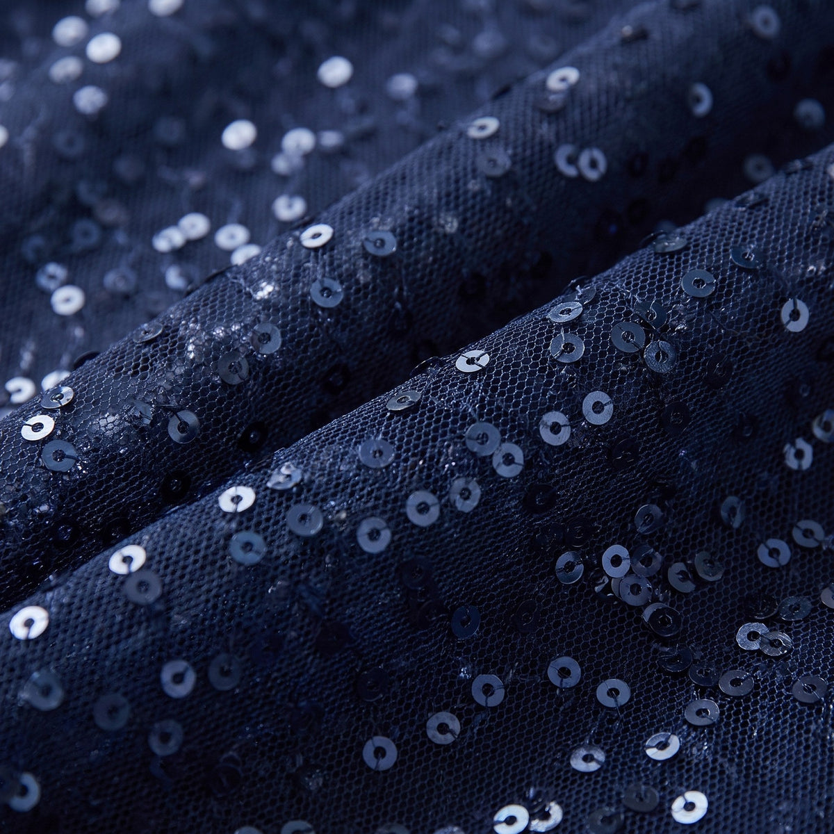 Novara | Sequin Lace Tea-Length Dress by Vera Noir – detail view
