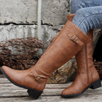 Odalys | Classic Riding Knee-High Boots – side view in light brown