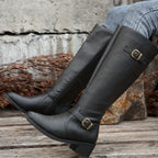 Odalys | Classic Riding Knee-High Boots – side view in black