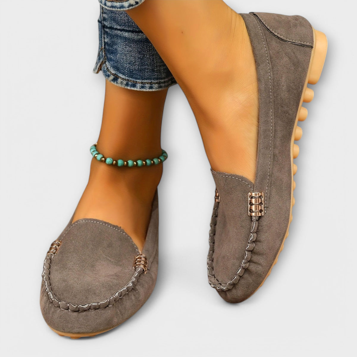 Odessa | Stitched-Front Loafers – styled view