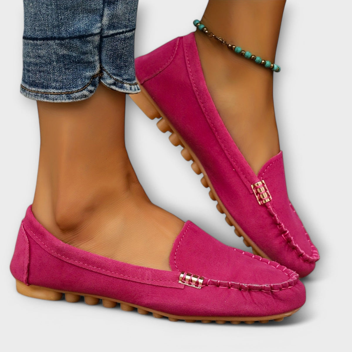 Odessa | Stitched-Front Loafers – styled view