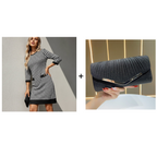 Olyra Houndstooth Midi Dress – front view