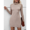 Oriel | Ribbed Turtleneck Mini Dress – front view