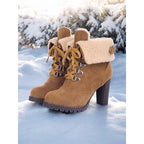 Ottilia | Fur-Trimmed Lace-Up Winter Boots – front view