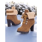 Ottilia | Fur-Trimmed Lace-Up Winter Boots – side view